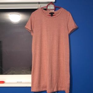 A light pink medium sized t-shirt dress from forever 21 w/ knitted kinda style.